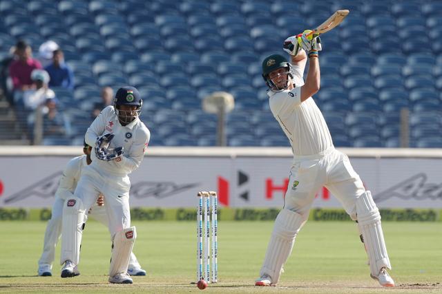 Mitchell Marsh struck a couple of boundaries to give Steven Smith good company. Catch live cricket score of India vs Australia, 3rd day, here. (BCCI)
