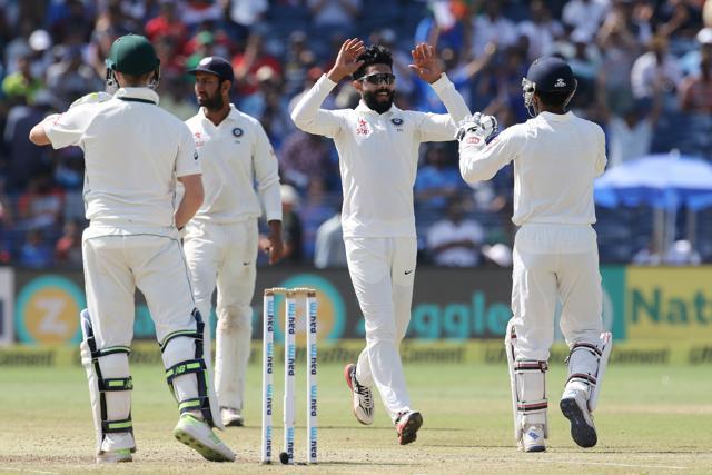 Ravindra Jadeja got the wicket of Steven Smith for 109 but Australia’s lead went past 400. Catch live cricket score of India vs Australia, day 3 here. (BCCI)