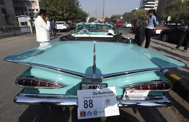 A Chevrolet Impala at the car rally was stealing the show. It is one of the few cars to have a rear more impressive than the front. (Sonu Mehta/HT Photo) A Chevrolet Impala at the car rally was stealing the show. It is one of the few cars to have a rear more impressive than the front. (Sonu Mehta/HT Photo)