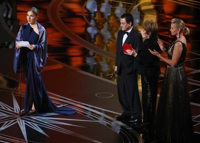 The Best Foreign Language Film award for Iranian Asghar Farhadi for The Salesman was accepted in his absence. (Reuters) The Best Foreign Language Film award for Iranian Asghar Farhadi for The Salesman was accepted in his absence. (Reuters)