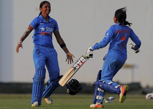 India's Harmanpreet Kaur (left) and Rajeshwari Gayakwad celebrate after their thrilling last-ball win over South Africa in the ICC Women's World Cup Qualifier final in Colombo on February 21. (AP) India's Harmanpreet Kaur (left) and Rajeshwari Gayakwad celebrate after their thrilling last-ball win over South Africa in the ICC Women's World Cup Qualifier final in Colombo on February 21. (AP)