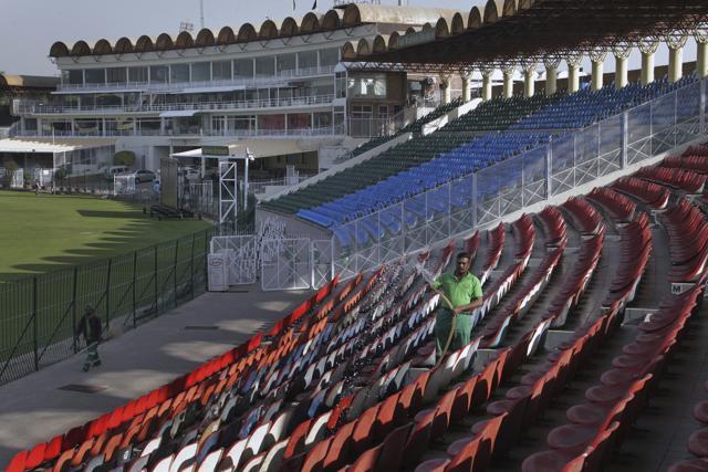 A Pakistani worker washes seats in Gaddafi stadium as preparation for upcoming final match of Pakistan Super League in Lahore on March 5. Pakistan's provincial government gave green signal on Monday to organise PSL final in Lahore. (AP) A Pakistani worker washes seats in Gaddafi stadium as preparation for upcoming final match of Pakistan Super League in Lahore on March 5. Pakistan's provincial government gave green signal on Monday to organise PSL final in Lahore. (AP)