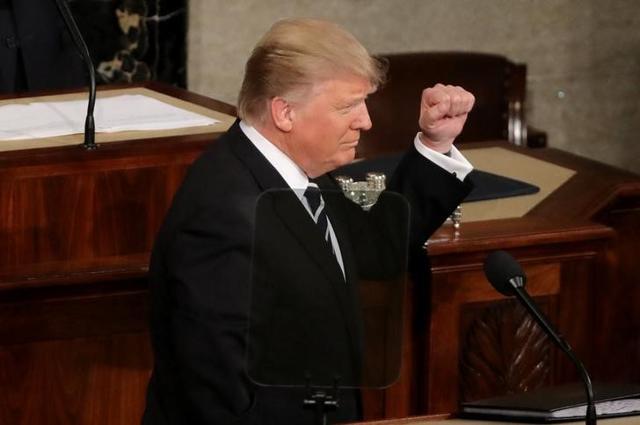 US President Trump addresses the joint session of Congress. (Reuters Photo) US President Trump addresses the joint session of Congress. (Reuters Photo)