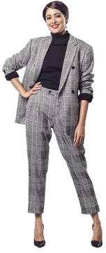Nida is wearing a high neck top from H&M, with a suit and shoes from Zara (ANAND GOGOI) Nida is wearing a high neck top from H&M, with a suit and shoes from Zara (ANAND GOGOI)