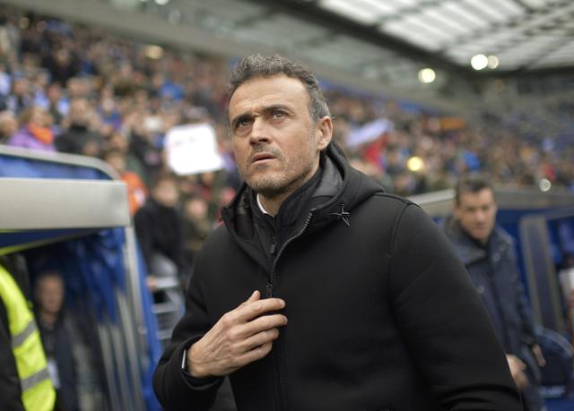 Barcelona's coach Luis Enrique Martinez reacts before a La Liga match. (REUTERS)