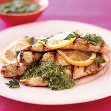 Grilled chicken with tangy lemons and fresh parsley sauce. (Pinterest) Grilled chicken with tangy lemons and fresh parsley sauce. (Pinterest)