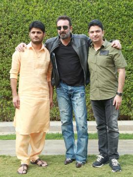 Actor Sanjay Dutt during a press conference of film Bhoomi in Agra on Friday. (IANS)