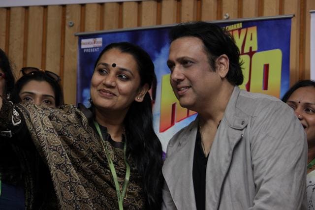 Govinda at the Inter School Cricket Tournament Trophy in Mumbai on March 1. (IANS)