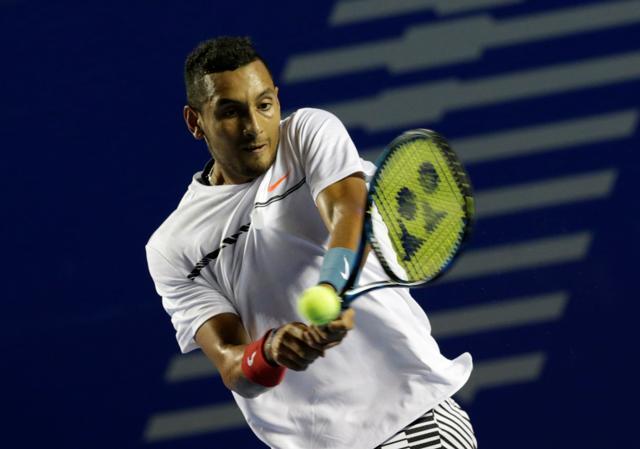Nick Kyrgios in action against Serbia's Novak Djokovic. (REUTERS) Nick Kyrgios in action against Serbia's Novak Djokovic. (REUTERS)