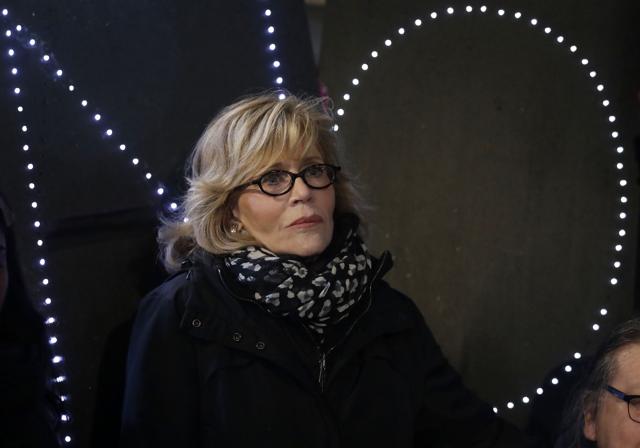 US actress and political activist Jane Fonda attends a rally with opponents of the Keystone XL and Dakota Access pipelines as they protest US President Donald Trump's executive orders advancing their construction, at Columbus Circle in New York on January 24. (AFP) US actress and political activist Jane Fonda attends a rally with opponents of the Keystone XL and Dakota Access pipelines as they protest US President Donald Trump's executive orders advancing their construction, at Columbus Circle in New York on January 24. (AFP)