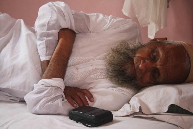 Dehlavi, with his radio, about a year ago. Dehlavi, with his radio, about a year ago.