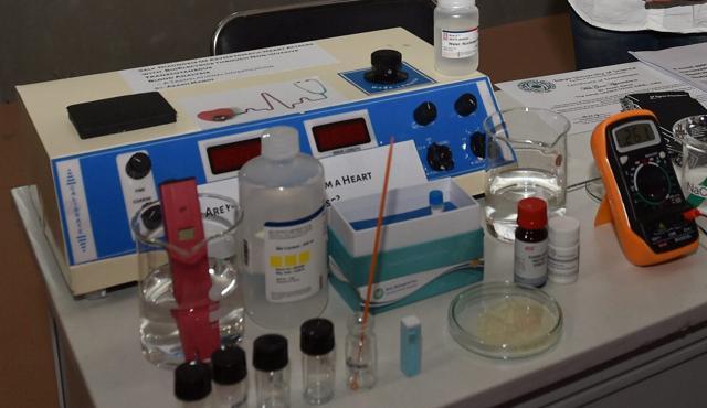 The prototype of non-invasive self diagnosis of ‘silent heart attack’ developed by Akash Manoj. (PTI) The prototype of non-invasive self diagnosis of ‘silent heart attack’ developed by Akash Manoj. (PTI)