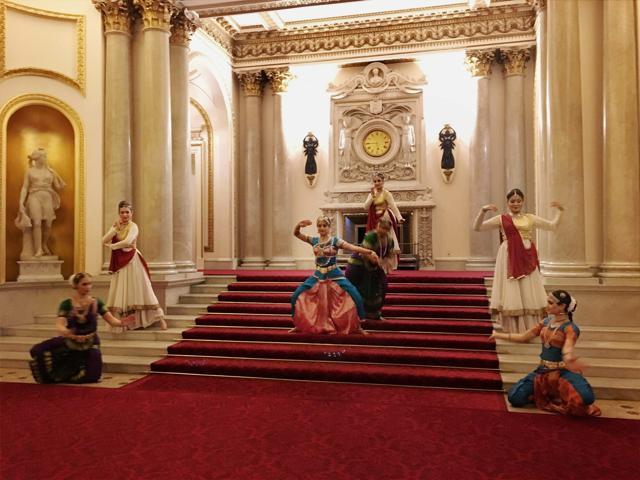 A special dance performance choreographed by Arunima Kumar for Akademi on the steps of Buckingham Palace in London to mark the launch of UK India Year of Culture in London on Monday. (PTI) A special dance performance choreographed by Arunima Kumar for Akademi on the steps of Buckingham Palace in London to mark the launch of UK India Year of Culture in London on Monday. (PTI)
