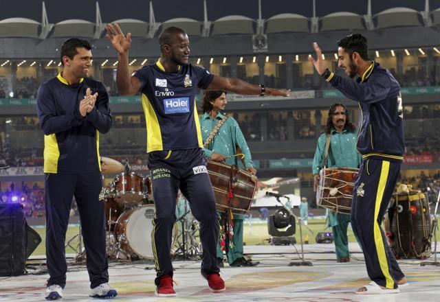 Darren Sammy participated in the celebration just before the final of the Pakistan Super League in Lahore. (AP)