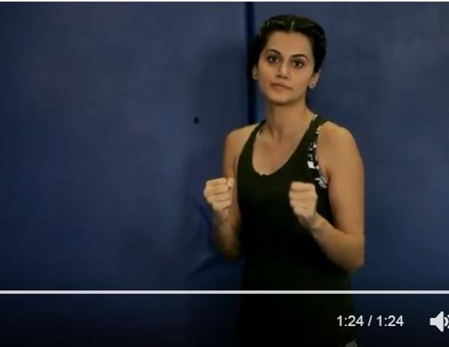 Taapsee teaches some self defense techniques.