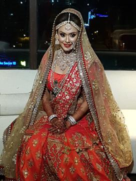 Hrishita Bhatt in her wedding gown. Hrishita Bhatt in her wedding gown.