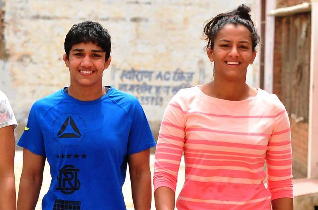 Babita (left) and Geeta Phogat were subjects of the movie ‘Dangal’ (HT Photo) Babita (left) and Geeta Phogat were subjects of the movie ‘Dangal’ (HT Photo)