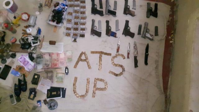 Items seized from the building where the militant was holed up. (ATS handout) Items seized from the building where the militant was holed up. (ATS handout)