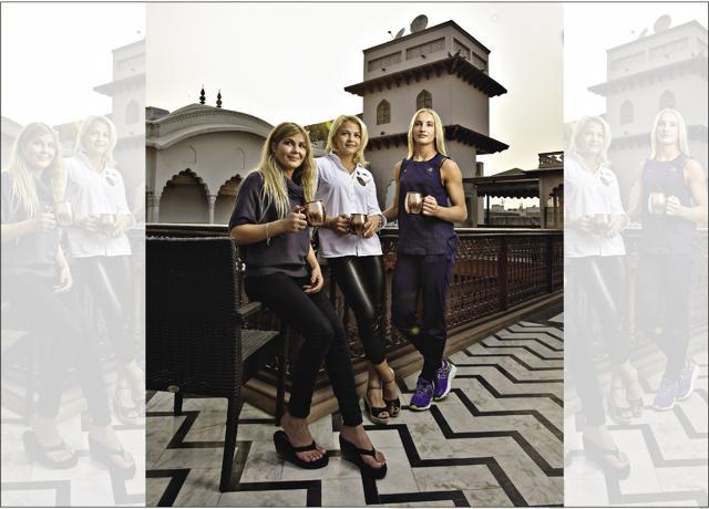 Yana Rattigan, Mariya Stadnik and Sofia Mattson at Haveli Dharampura in Delhi’s Chandni Chowk (Raj K Raj)
