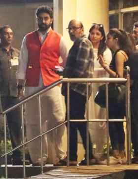Makeup artist Mickey Contractor with Abhishek Bachchan and Aishwarya. (Yogen Shah)