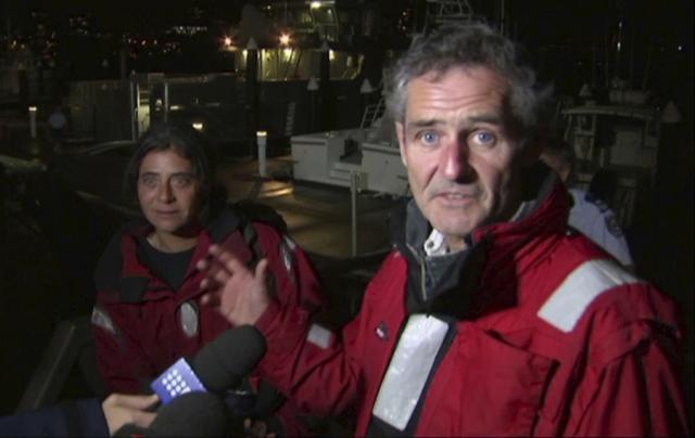 Nick Dwyer and Barbara Heftman interviewed in Sydney after being rescued off Australia's southeastern coast. (AP/ TV grab) Nick Dwyer and Barbara Heftman interviewed in Sydney after being rescued off Australia's southeastern coast. (AP/ TV grab)