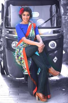 Drape the sari with pleats on one side for a funky spin, like designer Nida Mahmood. (Raajessh Kashyap) Drape the sari with pleats on one side for a funky spin, like designer Nida Mahmood. (Raajessh Kashyap)