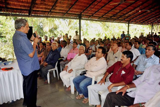 Union defence Minister Manohar Parrikar addresses BJP workers in Cruz, Goa. (PTI Photo) Union defence Minister Manohar Parrikar addresses BJP workers in Cruz, Goa. (PTI Photo)