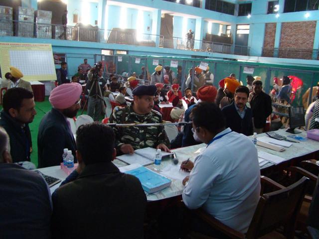 At the counting centre in Patiala. (Vishal Rambani/HT) At the counting centre in Patiala. (Vishal Rambani/HT)