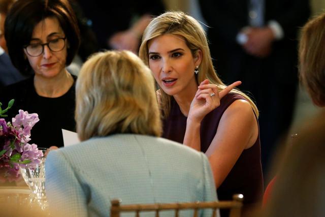 Ivanka Trump joins her stepmother, US first lady Melania Trump (not pictured), as she welcomes guests for an International Women's Day luncheon in the State Dining Room at the White House in Washingto. (REUTERS) Ivanka Trump joins her stepmother, US first lady Melania Trump (not pictured), as she welcomes guests for an International Women's Day luncheon in the State Dining Room at the White House in Washingto. (REUTERS)