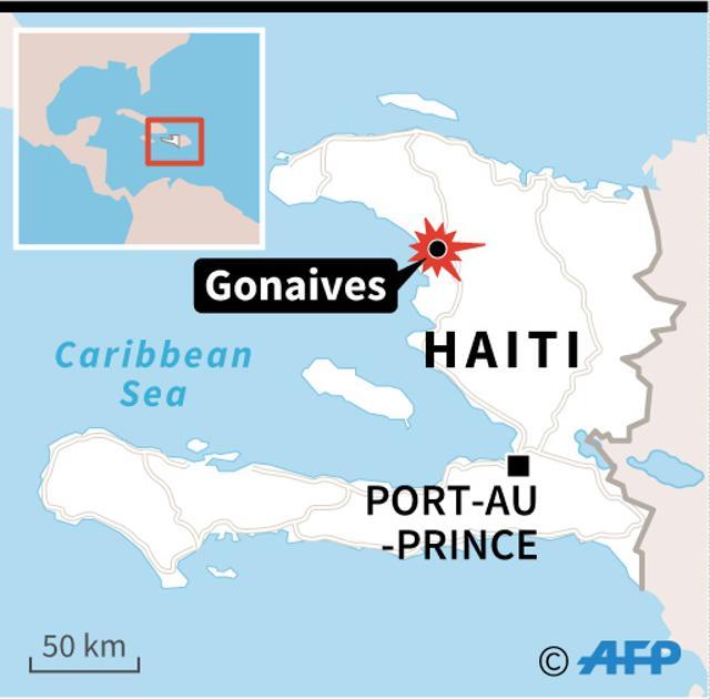 Map of Haiti locating Gonaive, where a runaway bus killed more than 30 people Sunday. (AFP)