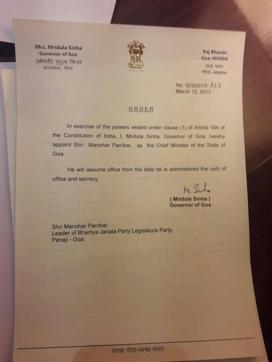 The press note sent by the Goa Governor’s office. (HT Photo) The press note sent by the Goa Governor’s office. (HT Photo)