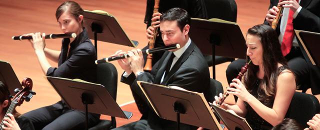 Members of the New York-based Juilliard415 performing on wooden flutes and a Baroque oboe (right). Members of the New York-based Juilliard415 performing on wooden flutes and a Baroque oboe (right).