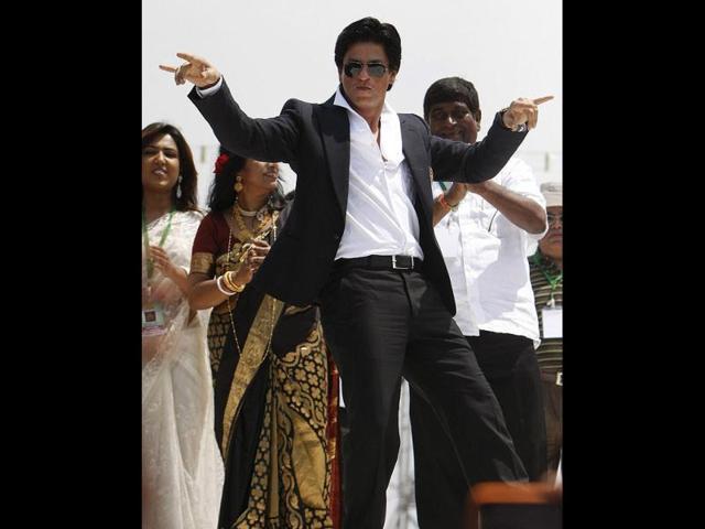 Basudeb Bagchi with Shah Rukh Khan at the inauguration programme of the film city. (HT Photo) Basudeb Bagchi with Shah Rukh Khan at the inauguration programme of the film city. (HT Photo)