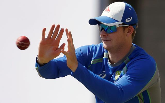 Australia captain Steve Smith catches the ball during a practice session in Ranchi. (REUTERS) Australia captain Steve Smith catches the ball during a practice session in Ranchi. (REUTERS)