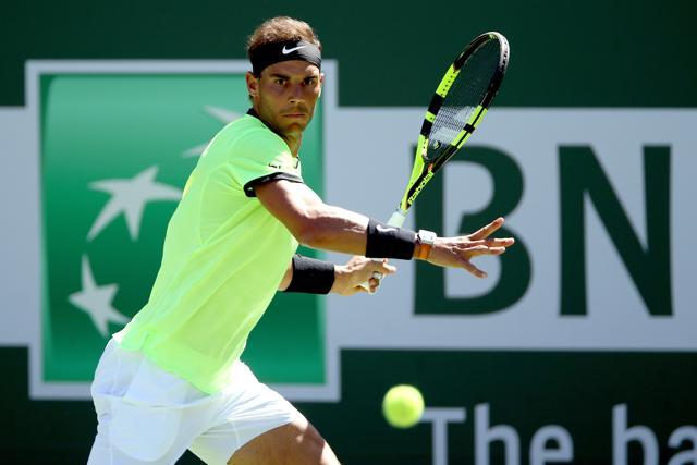 Rafael Nadal of Spain returns a shot to Fernando Verdasco of Spain during the Indian Wells Masters. (AFP) Rafael Nadal of Spain returns a shot to Fernando Verdasco of Spain during the Indian Wells Masters. (AFP)