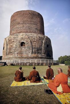 The Man, The World, The Tree, The Lotus (Detail), 2016, by photojournalist Ram Rahman uses images from his trips to Sarnath to examine how contemporary politics distorts religious philosophy. (Raj K Raj/HT Photo) The Man, The World, The Tree, The Lotus (Detail), 2016, by photojournalist Ram Rahman uses images from his trips to Sarnath to examine how contemporary politics distorts religious philosophy. (Raj K Raj/HT Photo)