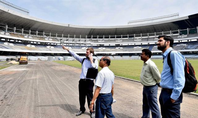 Javier Ceppi (left), Tournament Director, FIFA U-17 World Cup 2017 at an inspection at Salt Lake Stadium in Kolkata in February. (PTI) Javier Ceppi (left), Tournament Director, FIFA U-17 World Cup 2017 at an inspection at Salt Lake Stadium in Kolkata in February. (PTI)