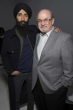 Waris Ahluwalia, left, and Salman Rushdie attend the Bibhu Mohapatra show as part of NYFW Fall/Winter 2017. (Charles Sykes/Invision/AP)
