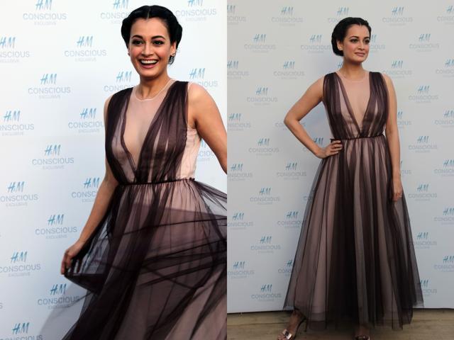 Actor Dia Mirza lit up H&amp;M’s conscious collection presentation. (Shivam Saxena/HT)