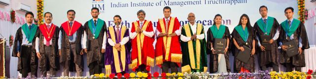 Medal Winners with the gests of onour, chairman of the convocation and director of IIM Tiruchirappalli. (From left ) Naveen I, winner, Kotak Securities gold medal for best all-round performance in PGPM; Jiby M Isaac, winner, Punjab National Bank gold medal for best all-round performance in PGPBM; P Santhanam, winner, director’s gold medal for 2nd Rank in PGPBM; Palash Nayak Gaunekar, winner, chairperson gold medal for receiving first rank in PGPM &amp; ICSI Signature Award for first rank in PGPM; Dr Prafulla Agnihotri, director, IIM Tiruchirappalli; DShivakumar; Shivendu Nadkarni, vice president, Asia Pacific/Africa Snacks, Kellog’s; Dr R Karunamurthi, chairman of the convocation and member Board of Governers, IIMT; Rubal Bagde; Doppani Sravya, winner, Punjab National Bank gold medal for first rank among women students; Aritra Banerjee, winner, Canara Bank gold medal, 3rd Rank in PGPM;S Venkataramanan, winner, HDFC gold medal for academic proficiency in marketing among PGPM Students (Handout)