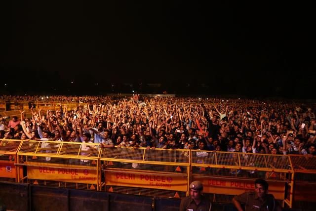 The crowd enjoys a performance onstage at the fest.
