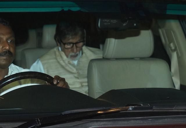 Amitabh Bachchan at the funeral. (Prodip Guha/ HT Photo)
