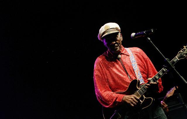 Rock and roll legend Chuck Berry performing at a concert held in Santa Cruz de Tenerife on March 28, 2008. (AFP File)