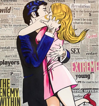 An artwork, Love Will Tear Us Apart by Laura Stöckl.