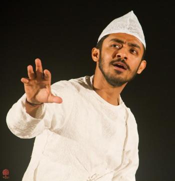 Ankit Chadha, during one of the dastangoi performances. Ankit Chadha, during one of the dastangoi performances.