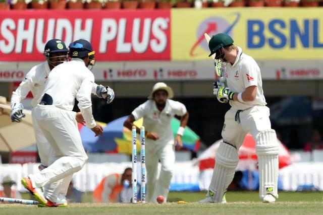 Steve Smith was clean bowled by Ravindra Jadeja. (BCCI) Steve Smith was clean bowled by Ravindra Jadeja. (BCCI)