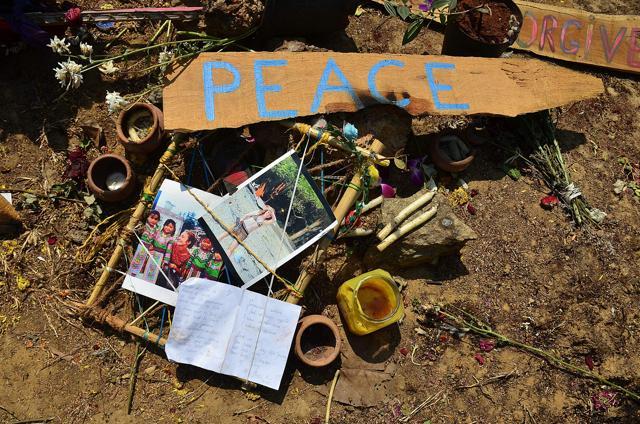 Artifacts placed by mourners at the location where the body of Danielle McLaughlin was found in Canacona. (AFP) Artifacts placed by mourners at the location where the body of Danielle McLaughlin was found in Canacona. (AFP)