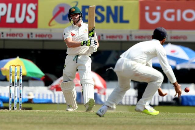 Steve Smith in action during day five of the third test match between India and Australia. (BCCI) Steve Smith in action during day five of the third test match between India and Australia. (BCCI)