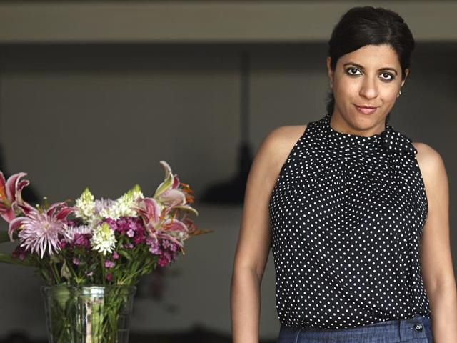 Zoya Akhtar in a polka-dotted halter top. (HT Photo)