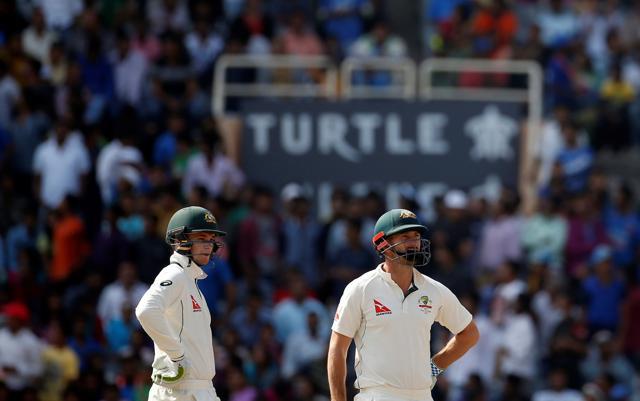 Australia's Peter Handscomb and Shaun Marsh (R) in Ranchi on Monday. Handscomb was unbeaten on 72 while March scored 53 in the drawn Test. (REUTERS) Australia's Peter Handscomb and Shaun Marsh (R) in Ranchi on Monday. Handscomb was unbeaten on 72 while March scored 53 in the drawn Test. (REUTERS)